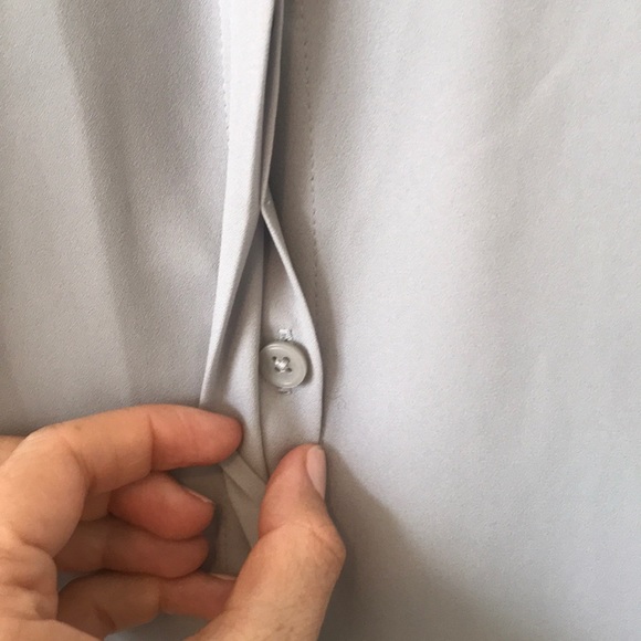 GREY BUTTON DOWN BLOUSE - Picture 3 of 4